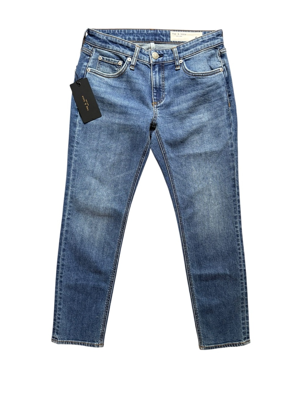 NWT Rag & Bone Dre Low Rise Boyfriend Jeans Size 24 Medium Wash - Picture 2 of 14
